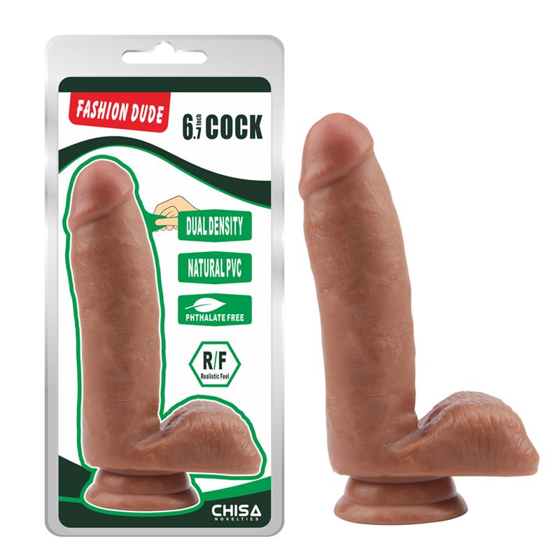 Chisa dildo dual density fashion dude 17 x 3,6 cm bronceado